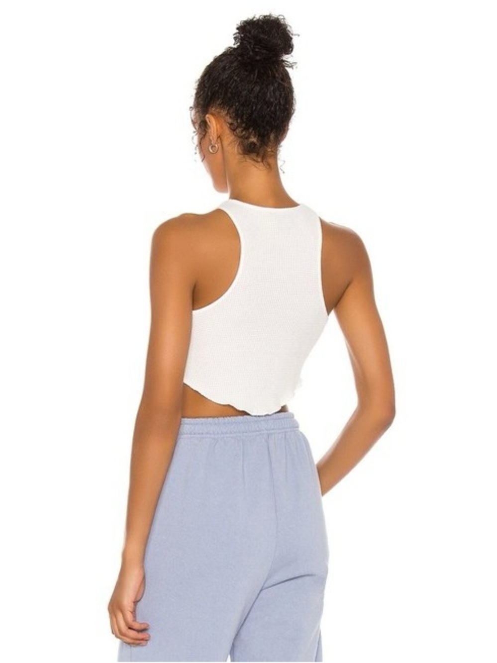 h:ours White Ribbed Cropped Tank - Picture 2 of 4
